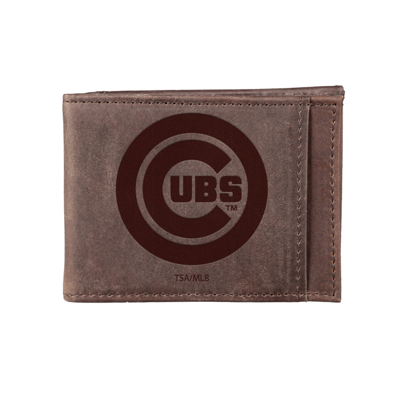 Chicago Cubs Front Pocket Wallet w/ RFID Blocking Brown