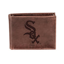 Chicago White Sox Bi-Fold Wallet Brown 100% Genuine Leather