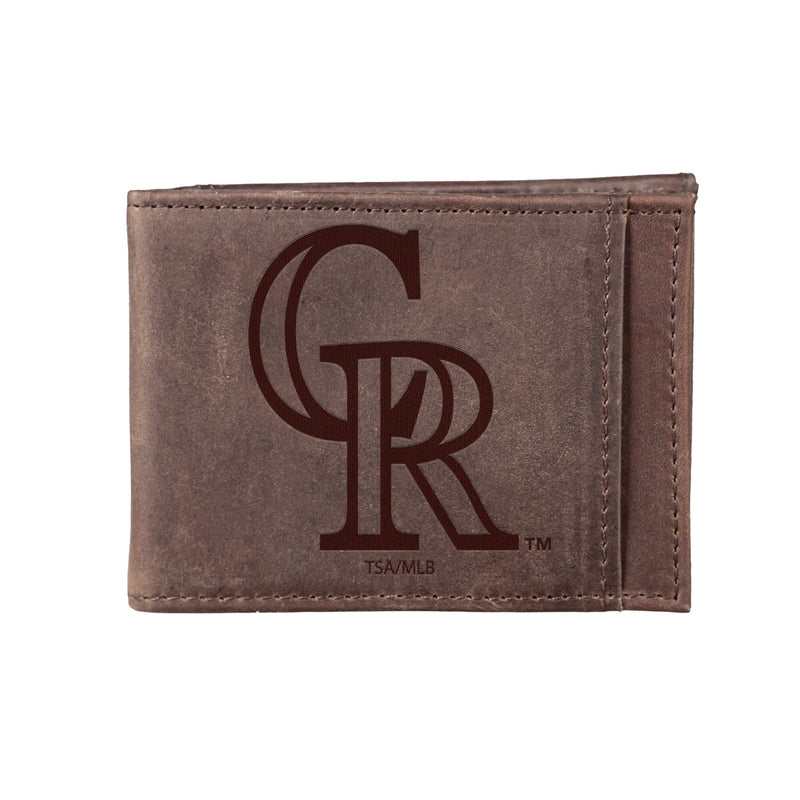 Colorado Rockies Front Pocket Wallet w/ RFID Blocking Brown