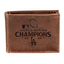 Los Angeles Dodgers Bi-Fold Wallet, Brown, World Series Champions 2024