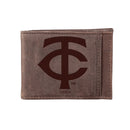 Minnesota Twins Front Pocket Wallet w/ RFID Blocking Brown