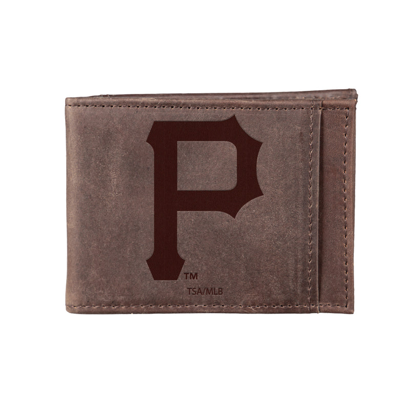 Pittsburgh Pirates Front Pocket Wallet w/ RFID Blocking Brown