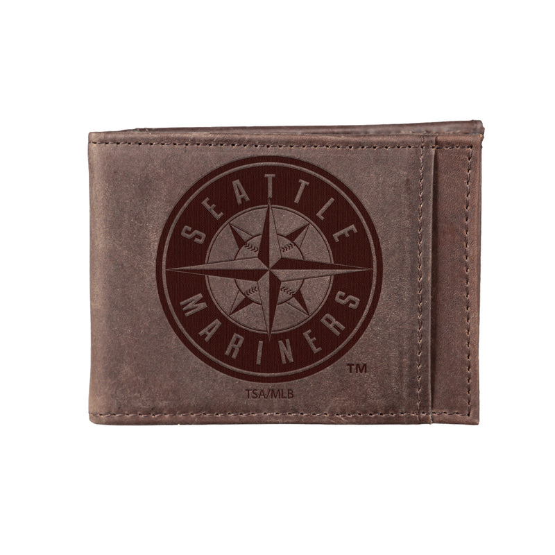 Seattle Mariners Front Pocket Wallet w/ RFID Blocking Brown