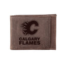 Front Pocket Wallet w/ RFID Blocking, Calgary Flames, Brown