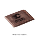 Front Pocket Wallet w/ RFID Blocking, Calgary Flames, Brown