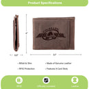 Front Pocket Wallet w/ RFID Blocking, Colorado Avalanche, Brown