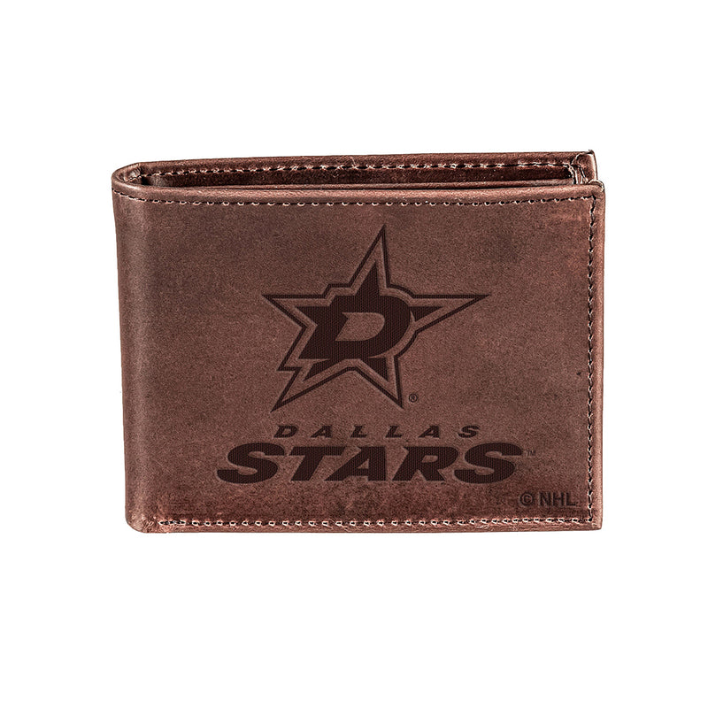 Dallas Stars, Bi-Fold Wallet, Brown, CH, 100% Genuine Leather