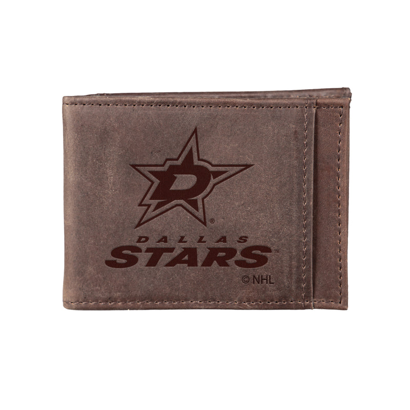 Front Pocket Wallet w/ RFID Blocking, Dallas Stars, Brown