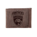 Front Pocket Wallet w/ RFID Blocking, Florida Panthers, Brown