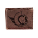 Ottawa Senators, Bi-Fold Wallet, Brown, CH, 100% Genuine Leather