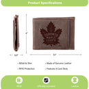 Front Pocket Wallet w/ RFID Blocking, Toronto Maple Leafs, Brown