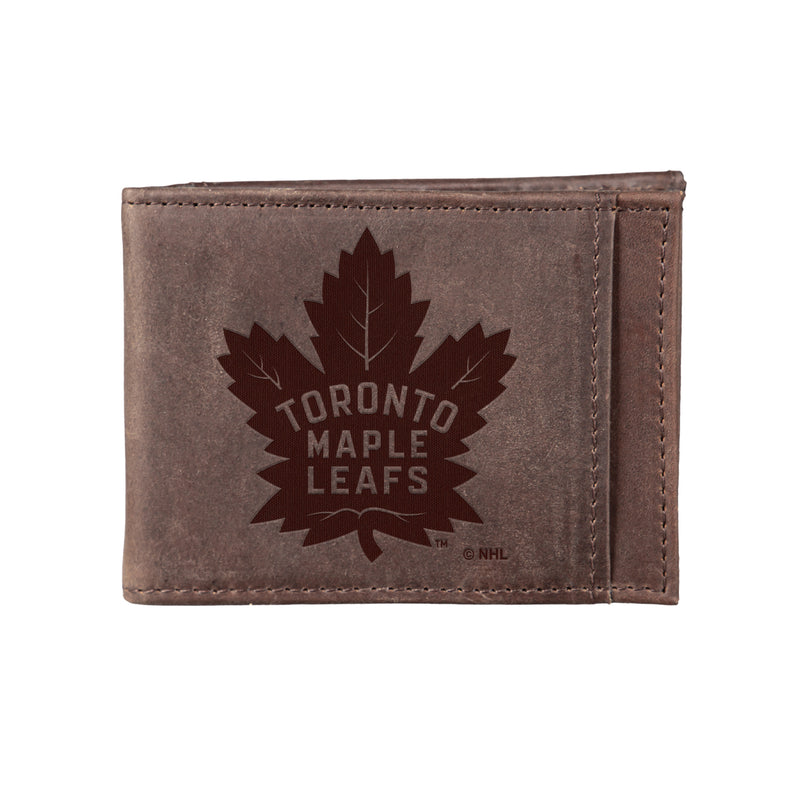 Front Pocket Wallet w/ RFID Blocking, Toronto Maple Leafs, Brown