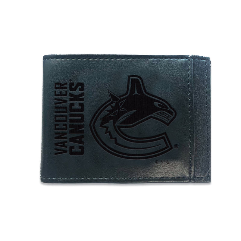Front Pocket Wallet w/ RFID Blocking, Vancouver Canucks, Black