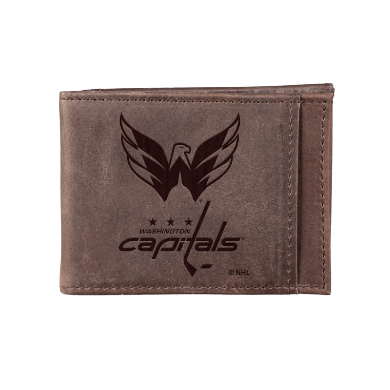 Front Pocket Wallet w/ RFID Blocking, Washington Capitals, Brown
