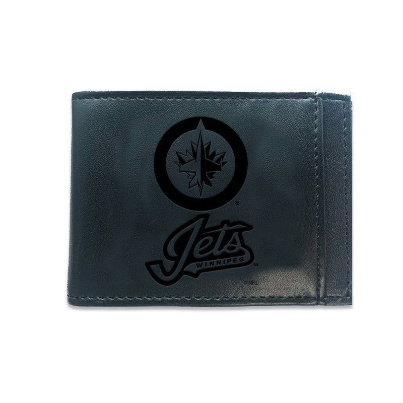 Front Pocket Wallet w/ RFID Blocking, Winnipeg Jets, Black