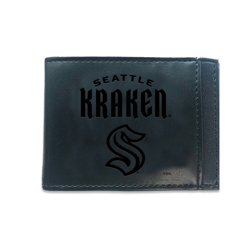 Front Pocket Wallet w/ RFID Blocking, Seattle Kraken, Black