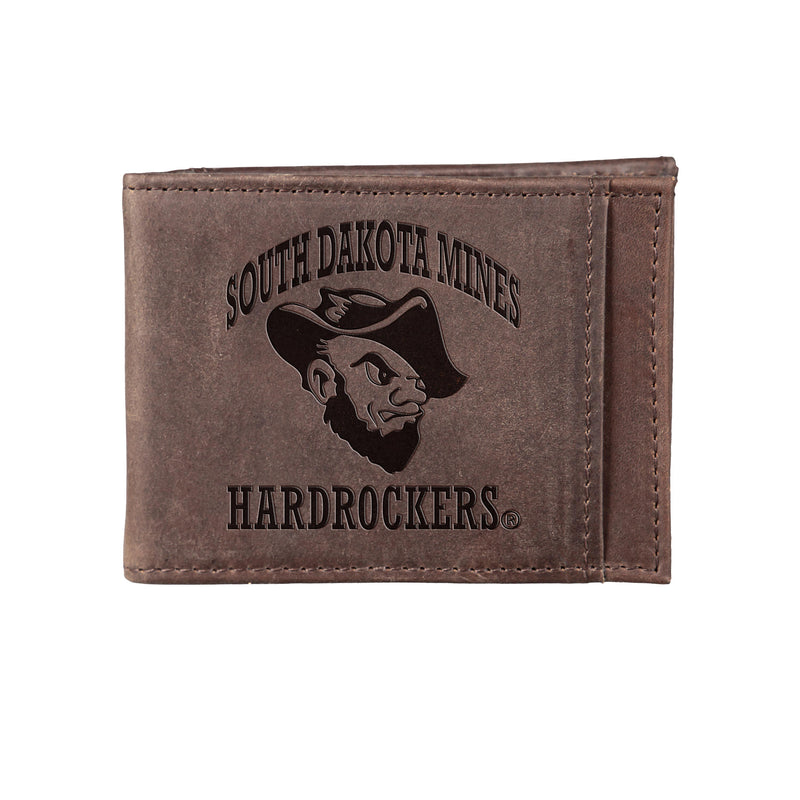 Front Pocket Wallet w/ RFID Blocking, South Dakota School of Mines & Technology, Brown
