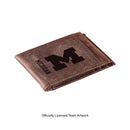 Front Pocket Wallet w/ RFID Blocking, University Of Michigan, Brown
