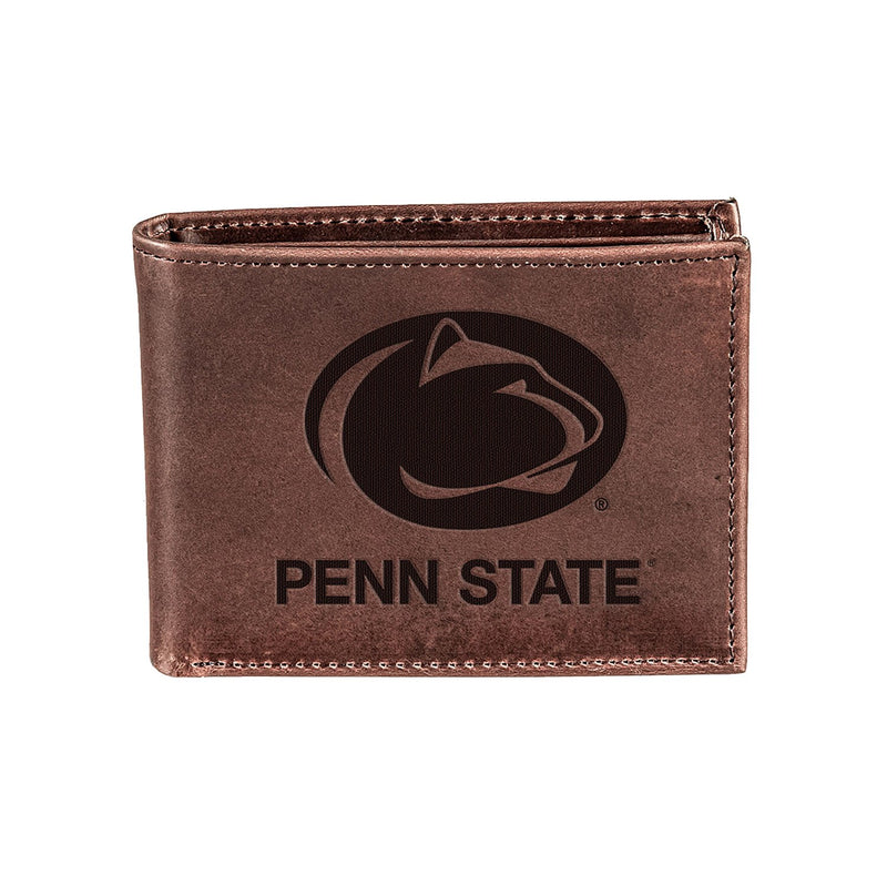 Penn State, Bi-Fold Wallet, Brown, CH, 100% Genuine Leather
