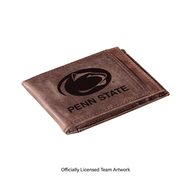 Front Pocket Wallet w/ RFID Blocking, Penn State, Brown