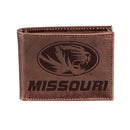 University of Missouri, Bi-Fold Wallet, Brown, CH, 100% Genuine Leather