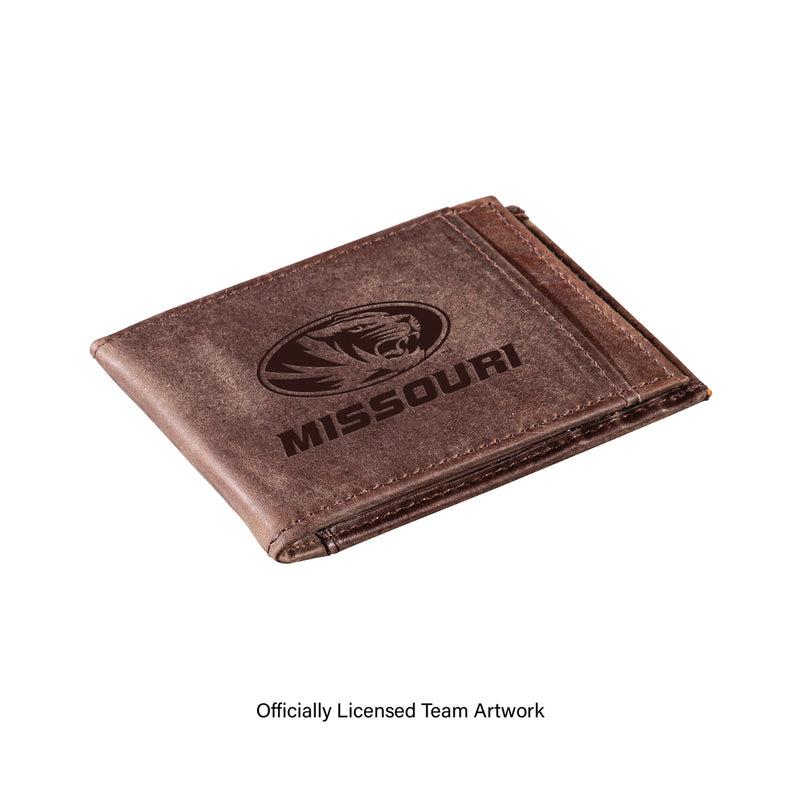 Front Pocket Wallet w/ RFID Blocking, University of Missouri, Brown
