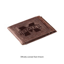 Front Pocket Wallet w/ RFID Blocking, Mississippi State University, Brown