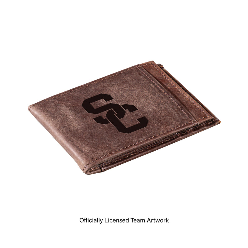Front Pocket Wallet w/ RFID Blocking, University of Southern California, Brown