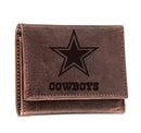 Dallas Cowboys, Tri-Fold Wallet, Brown, CH, 100% Genuine Leather