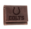 Indianapolis Colts, Tri-Fold Wallet, Brown, CH, 100% Genuine Leather