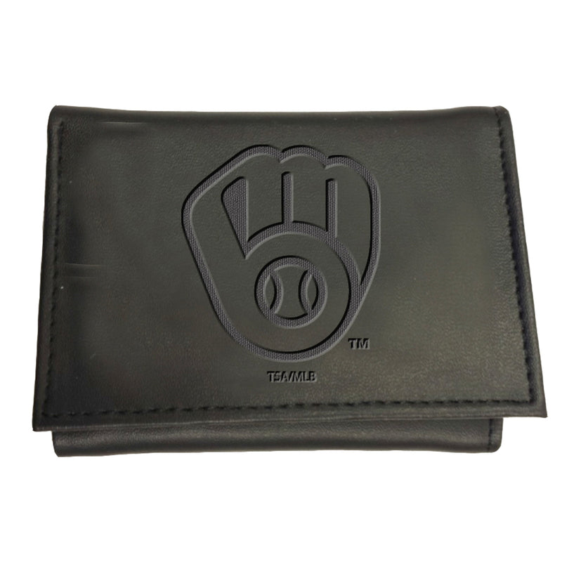 Milwaukee Brewers Tri-Fold Wallet Black