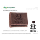 Anaheim Ducks, Tri-Fold Wallet, Brown, CH, 100% Genuine Leather