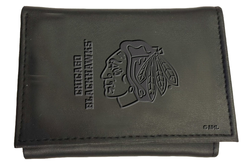 Chicago Blackhawks, Tri-Fold Wallet, Black