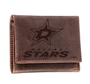 Dallas Stars, Tri-Fold Wallet, Brown, CH, 100% Genuine Leather