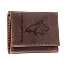 Montana State University, Tri-Fold Wallet, Brown, CH, 100% Genuine Leather