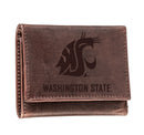 Washington State University, Tri-Fold Wallet, Brown, CH, 100% Genuine Leather