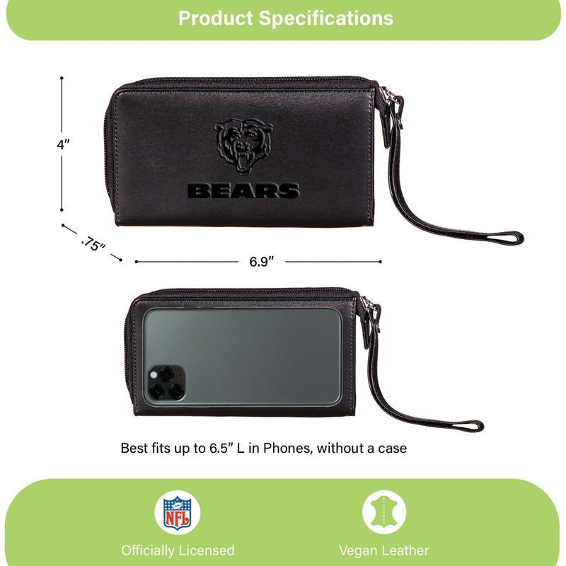Wristlet Wallet, Black, Chicago Bears