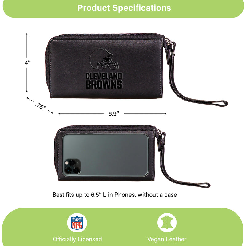 Wristlet Wallet, Black, Cleveland Browns
