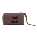 Wristlet Wallet, Brown, Green Bay Packers