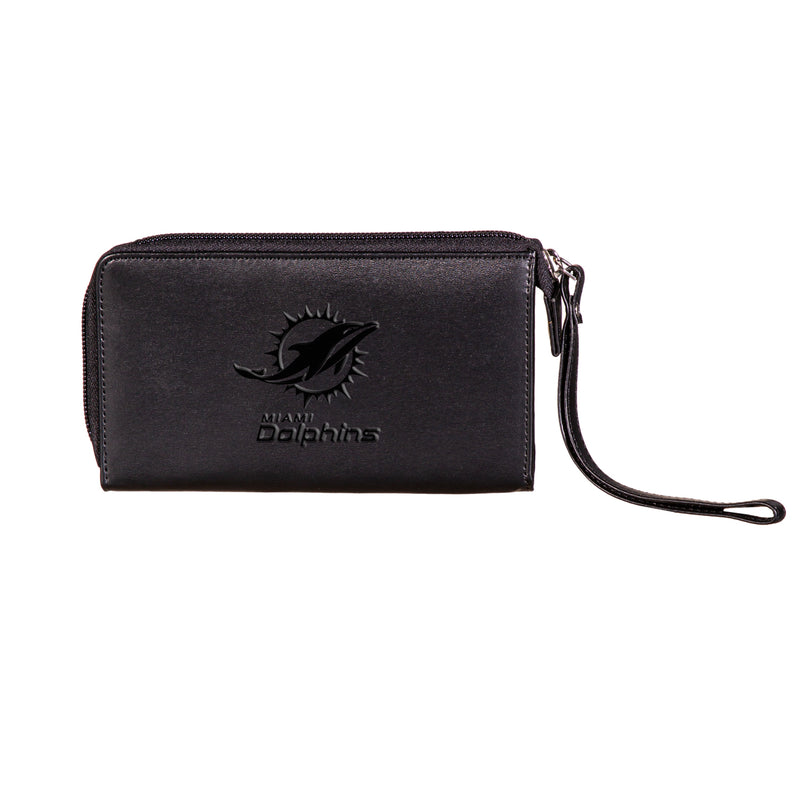 Wristlet Wallet, Black, Miami Dolphins