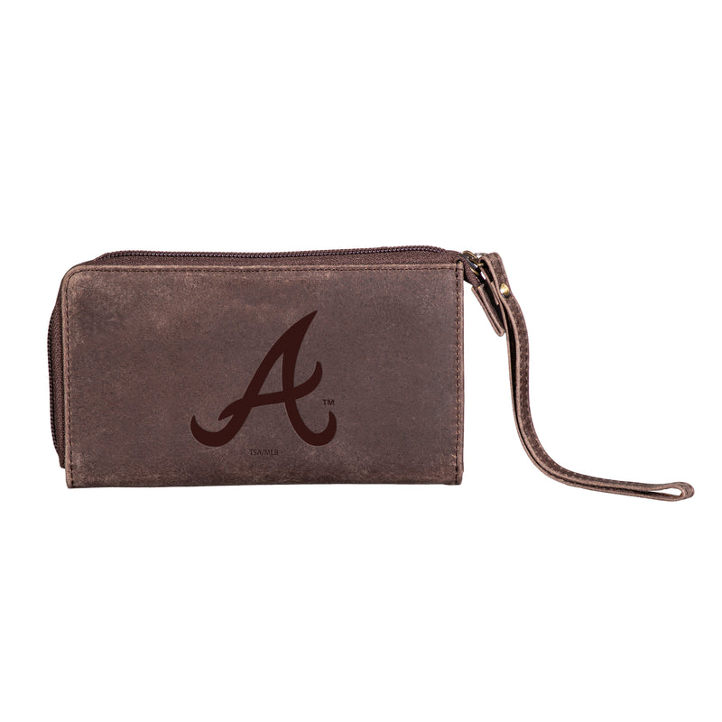 Atlanta Braves Wristlet Wallet Brown