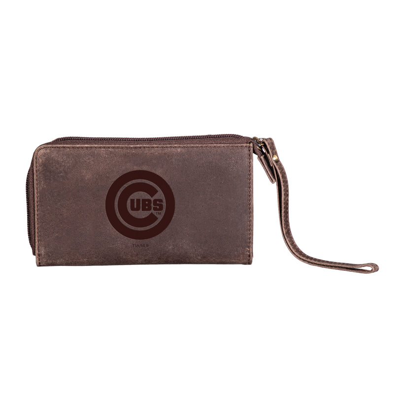 Chicago Cubs Wristlet Wallet Brown