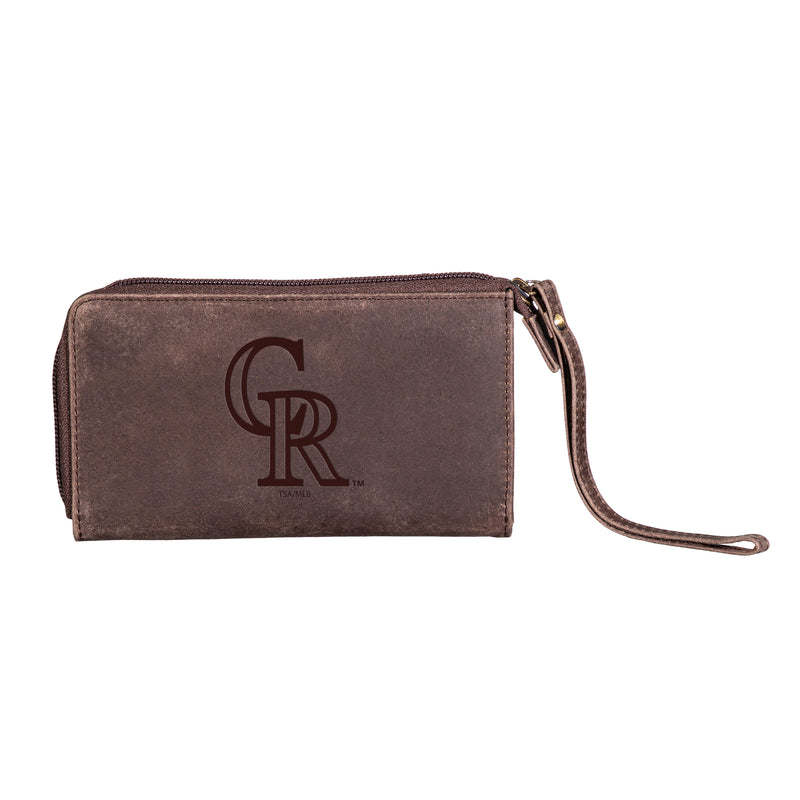 Colorado Rockies Wristlet Wallet Brown