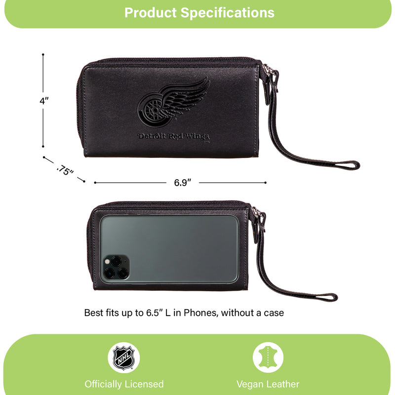 Wristlet Wallet, Black, Detroit Red Wings