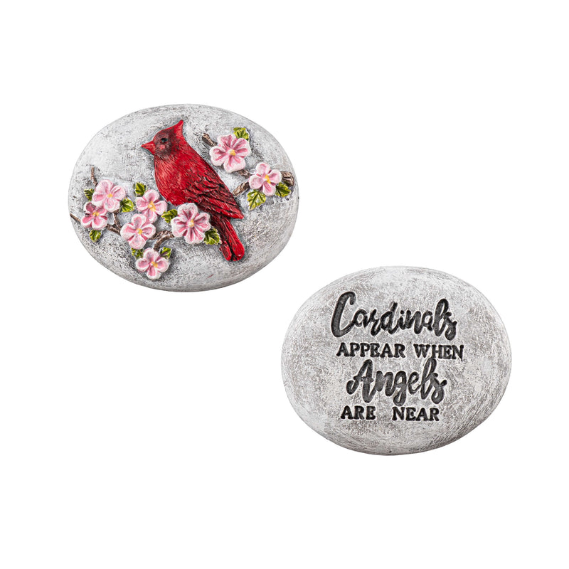 Cardinals Appear When Angels Are Near Stone in Basket, 1.75"L