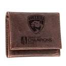 Florida Panthers Tri-Fold Wallet, Brown, Stanley Cup Champions 2024
