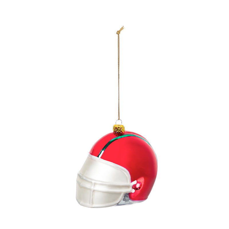 Red w/Green Stripe Football Helmet,80154sc