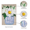 Magnolia Mason Jar Garden Burlap Flag