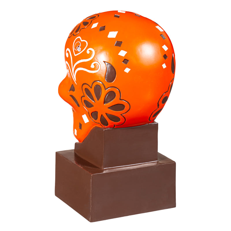 Cleveland Browns, Sugar Skull Statue, Orange,843807skb