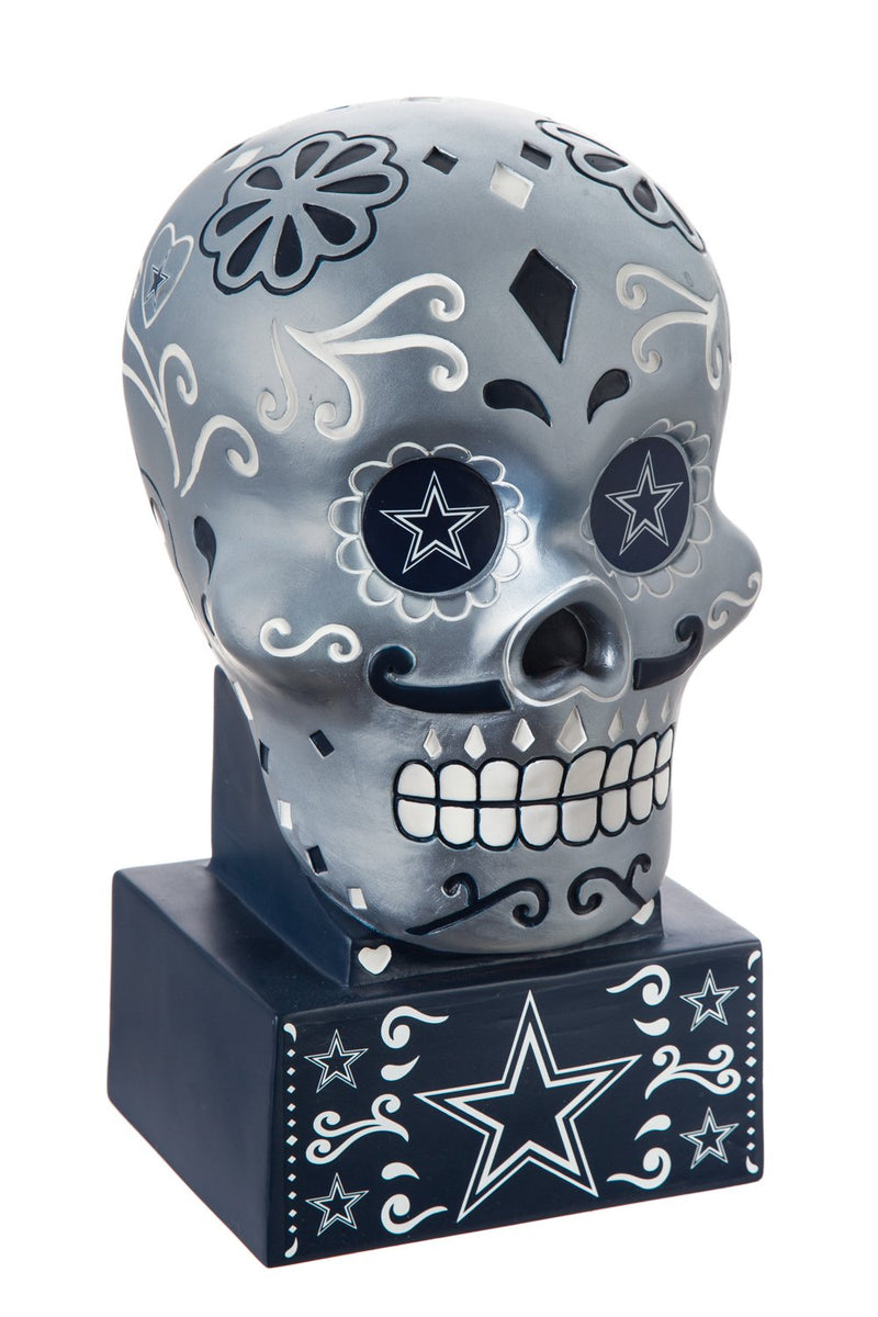 Dallas Cowboys, Sugar Skull Statue, Silver